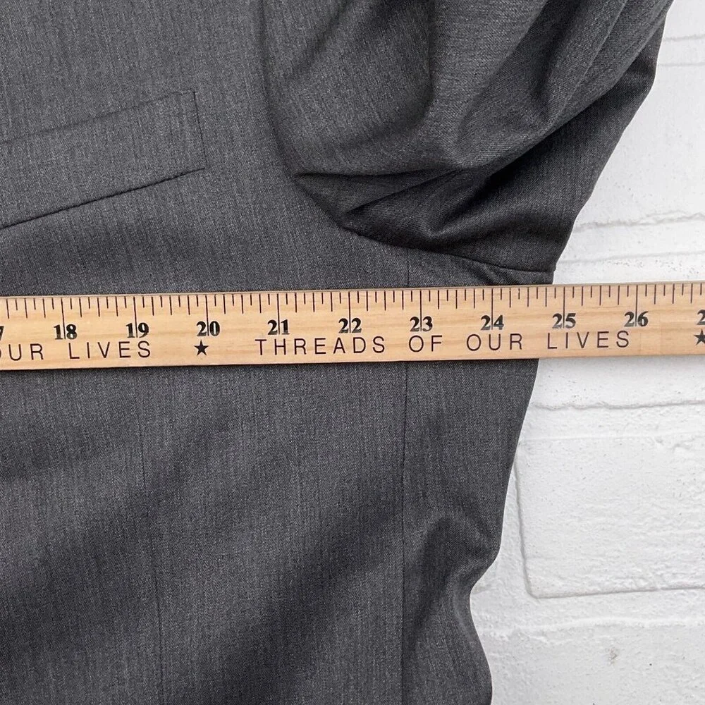 Hart Schaffner Marx Blazer Men 46 Gray Bespoke Gold Trumpeter Classic USA Jacket